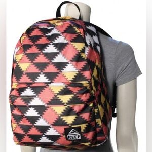 EUC REEF Moving On Backpack Red & Yellow Back To School Book Bag Surfer Brand